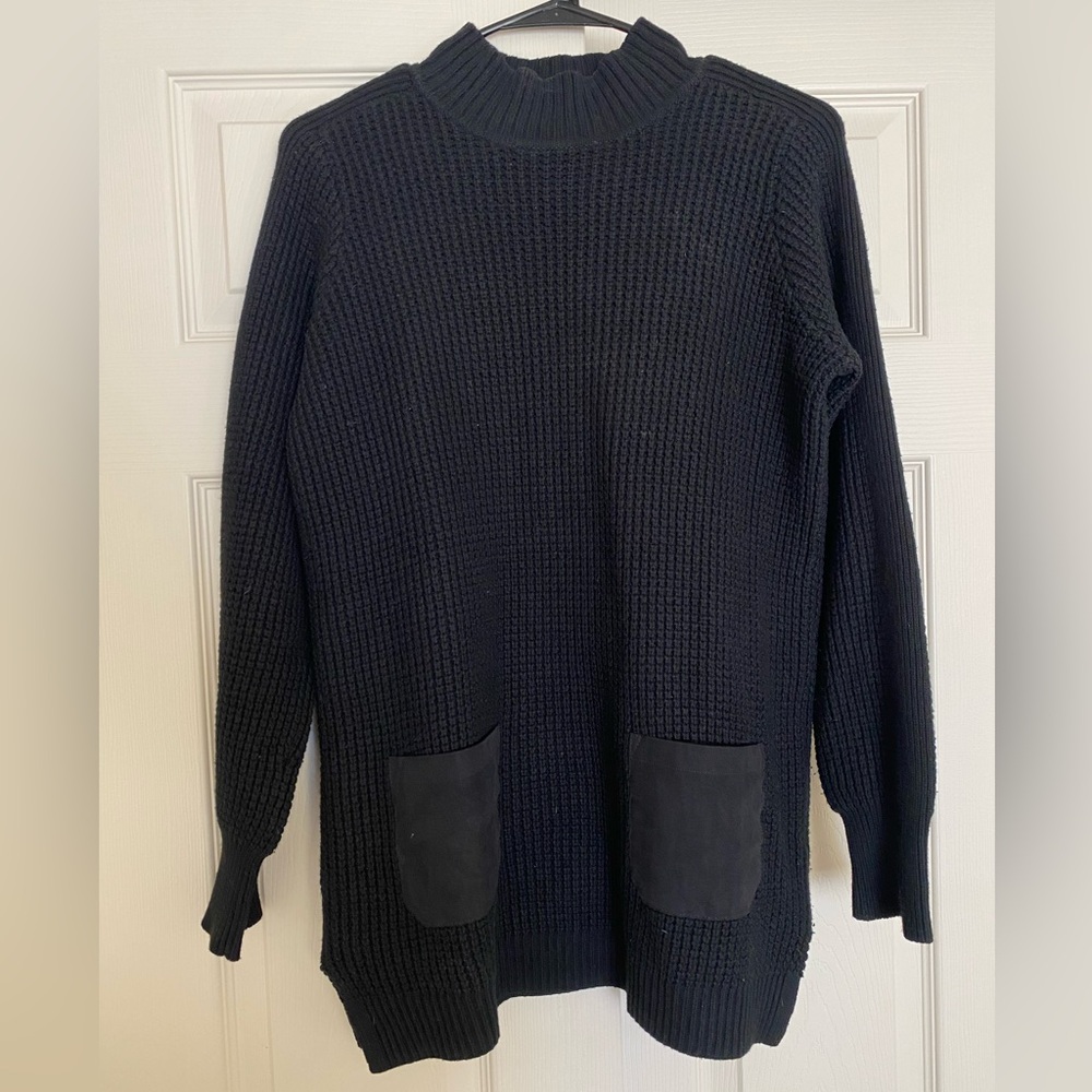 Women’s Long Black Sweater with Pockets